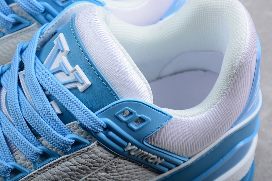 Louis Vuitton [L*V LOW TRAINER SNEAKERS WHITE/WHITE/BLUE]-[WOMAN:35-39]-[MAN:40-45] - Image 7