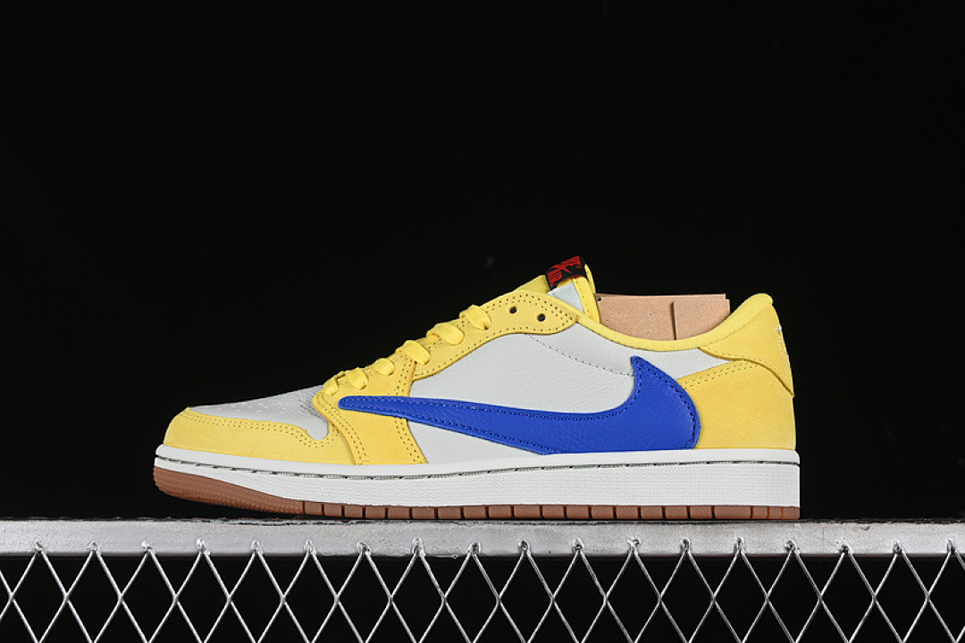 Jordan [DZ4137-700]-[TRAVIS SCOTT X AIR JORDAN 1 LOW OG CANARY/RACER BLUE/LIGHT SILVER/MEDIUM (BROWN]), photo 1