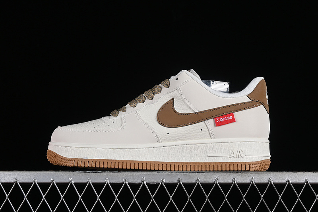 Nike [HD1968-019]-[SUPREME X AIR FORCE 1 07 LOW WHITE/GREY/BROWN]-[WOMAN:36-39]-[MAN:40-45], photo 1
