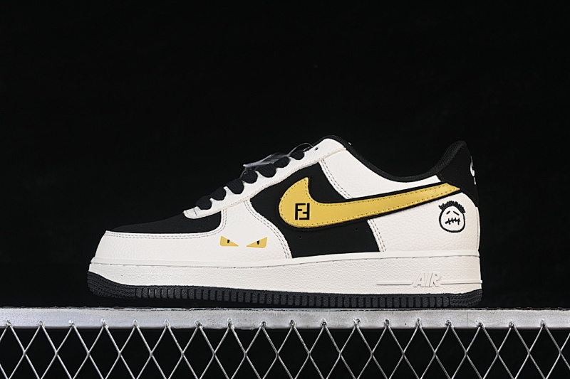 Nike Nike AIR FORCE 1 07 LOW CASUAL SNEAKERS WHITE/BLACK/YELLOW · BK1916-003, photo 1