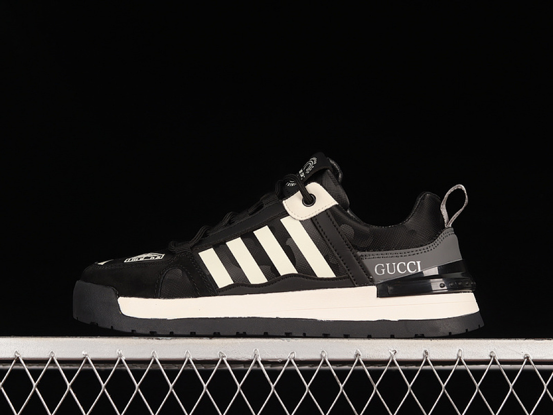 Unbranded [GU*CCI SPORTS CASUAL TREND SHOES BLACK/BLACK/WHITE]-[MAN:39-44], photo 1