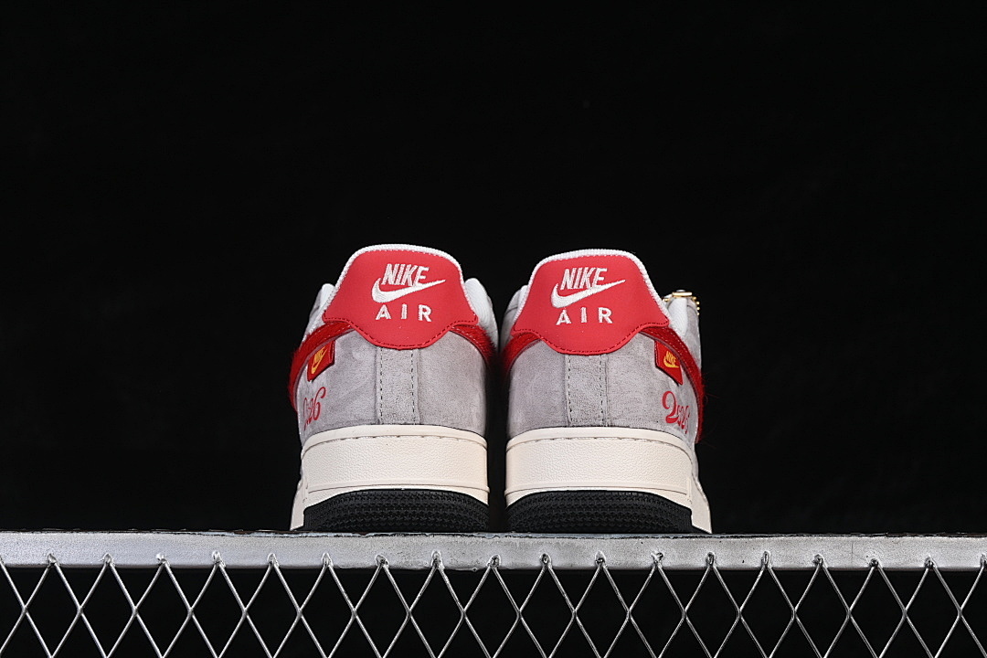 Nike [HT5088-632]-[AIR FORCE 1 07 LOW CASUAL SNEAKERS WHITE/GREY/RED]-[WOMAN:36-39]-[MAN:40-45] - Image 14