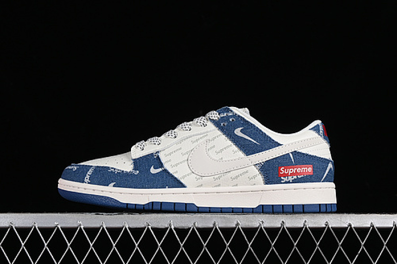 Supreme Nike DUNK LOW SUPREME SB WHITE/GREY/BLUE · FC1688-194, photo 1