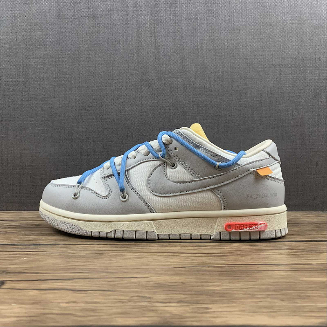 Off-White [DM1602-112]-[OW X SB DUNK LOW LOT 10 OF 50 SAIL/NEUTRAL GREY/BATTLE BLUE]-[UNSIEX:36-45], photo 1