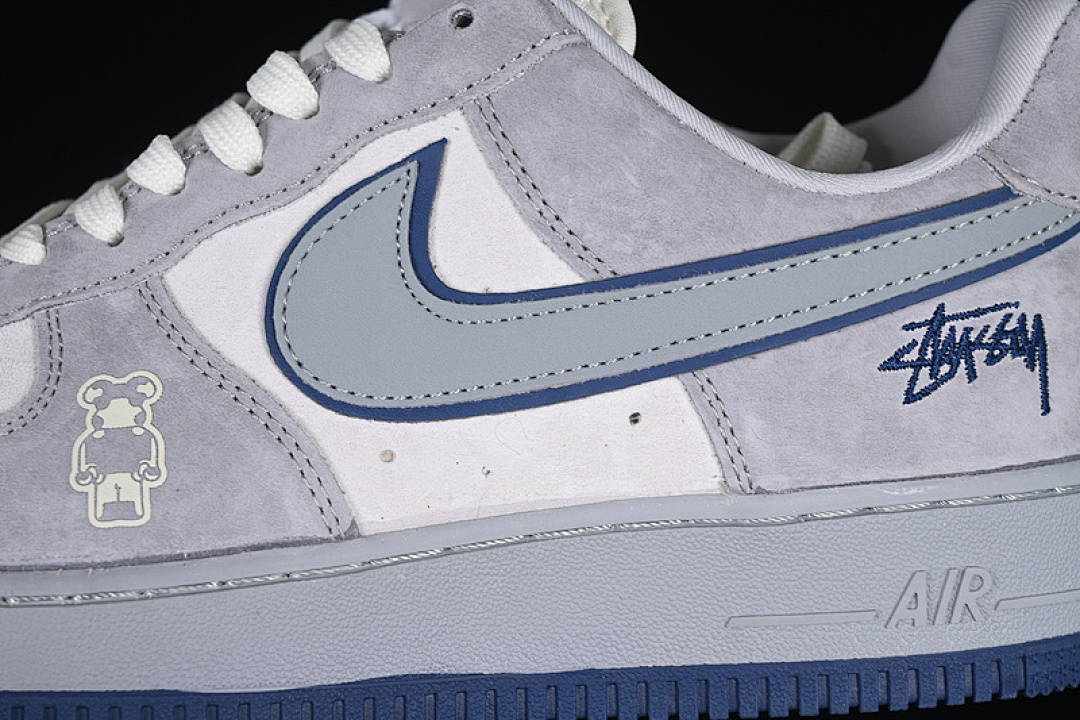 Nike [DF0188-017]-[AIR FORCE 1 07 LOW WHITE/GREY/BLUE]-[WOMAN:36-39]-[MAN:40-45] - Image 8