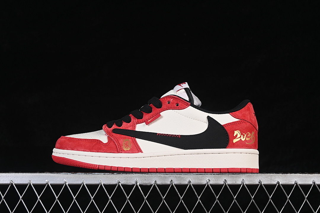 Jordan [QW5288-142]-[FRAGMENT DESIGN AIR JORDAN 1 LOW OG SP WHITE/RED/BLACK]-[WOMAN:36-39]-[MAN:40-45] - Image 2
