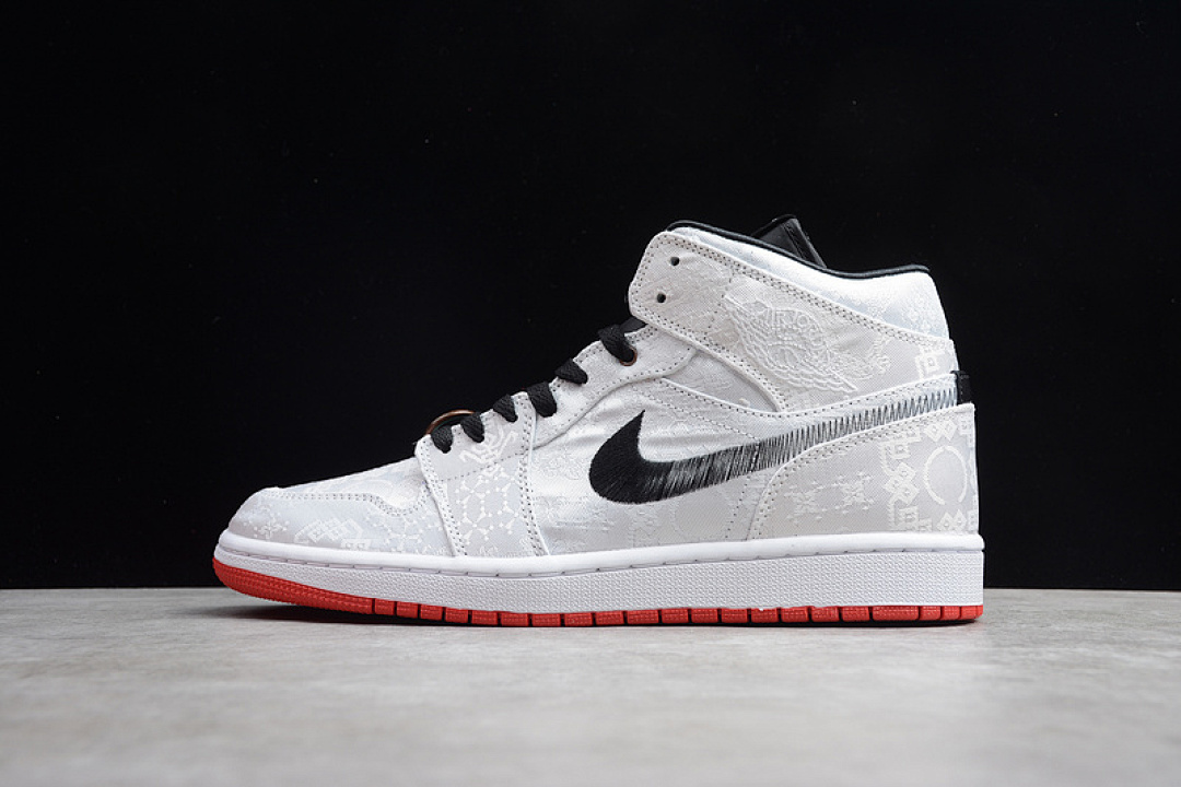 Jordan [GZ CU2804-100]-[ST CLOT X AIR JORDAN 1 MID FEARLESS WHITE/BLACK-RED]-[MAN:40-46], photo 1