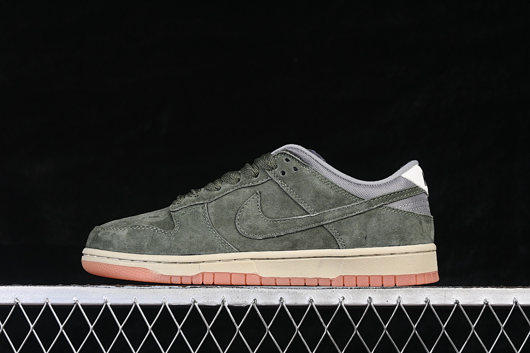 Nike DUNK LOW CASUAL SNEAKERS ARMY GREEN/PINK/BEIGE · HJ0367-301, photo 1