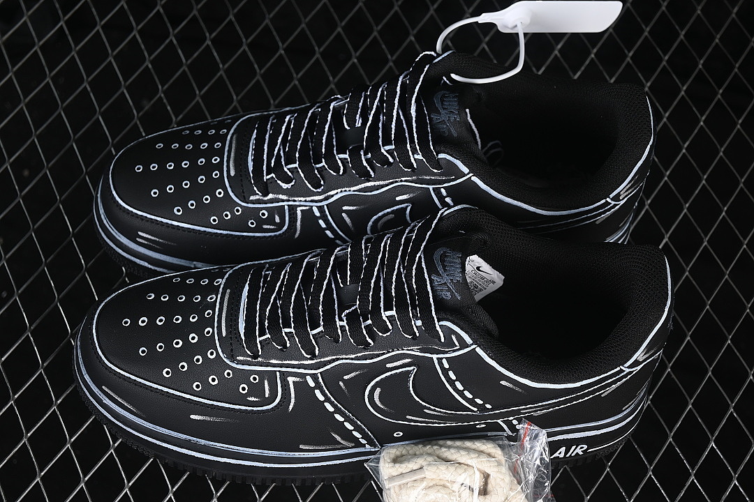 Nike [CW2288-001]-[AIR FORCE 1 07 LOW CASUAL SNEAKERS BLACK/WHITE/BLACK]-[WOMAN:36-39]-[MAN:40-45] - Image 11