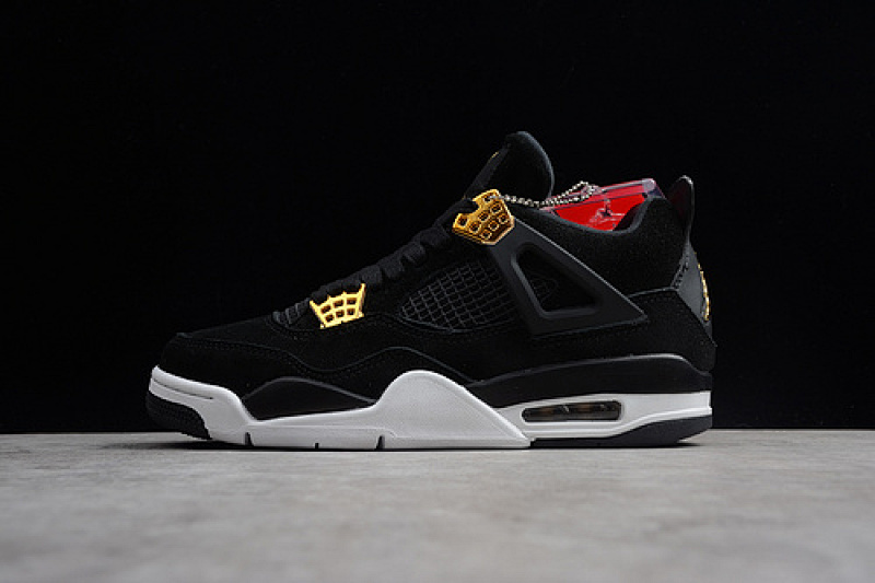 Jordan AIR Jordan 4 RETRO ROYALTY BLACK/METALLIC GOLD/WHITE · 308497-032, photo 1
