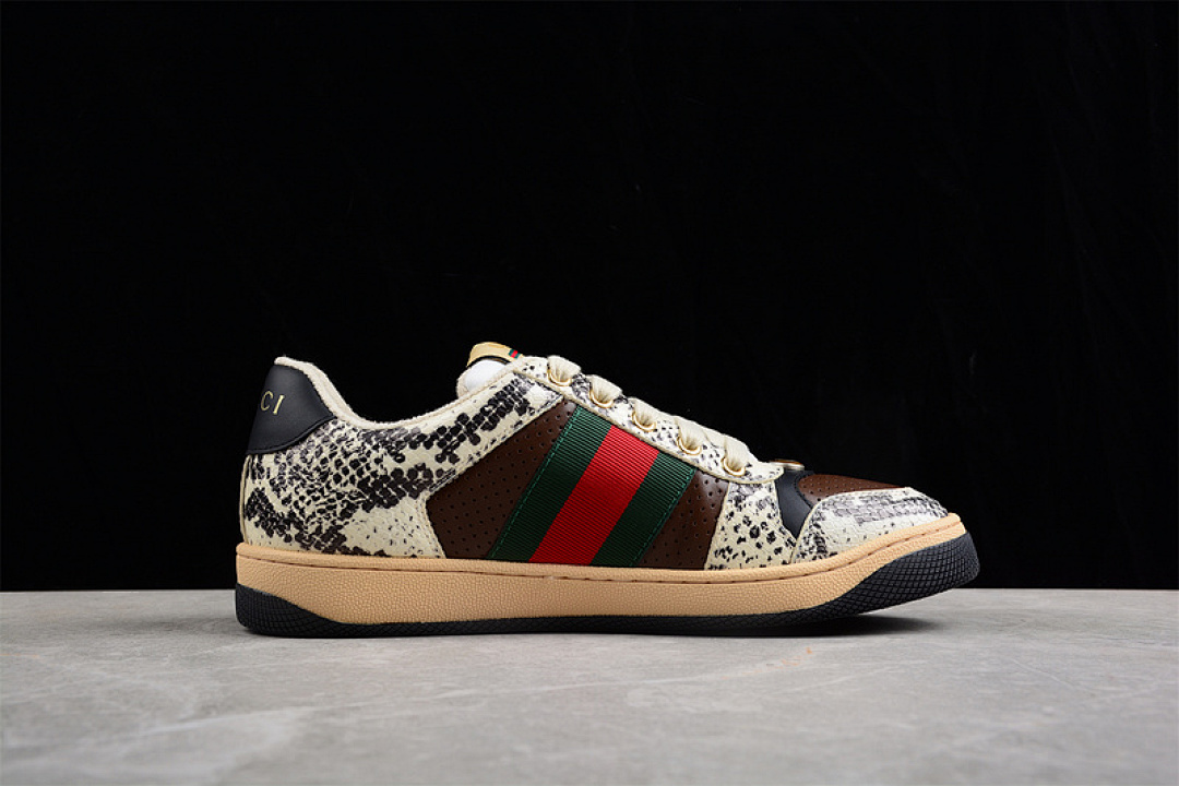 Gucci [GU*CCI ACE EMBROIDERED LOW-TOP BROWN/DARK GREEN/RED-WHITE]-[MAN:39-45] - Image 12