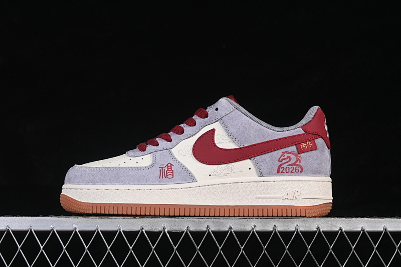 Nike Nike AIR FORCE 1 07 LOW WHITE/PURPLE/RED · QW5288-138, photo 1