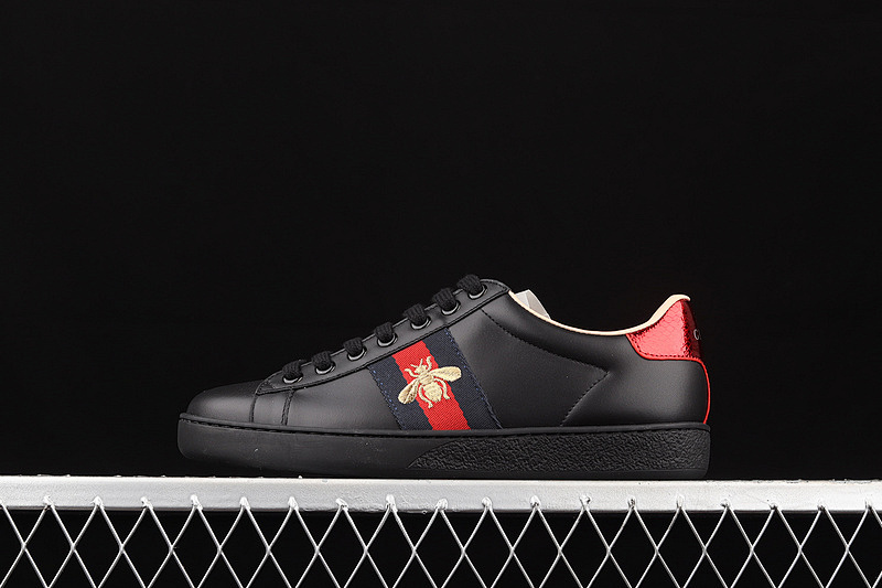 Gucci Gucci ACE EMBROIDERED SNEAKERS BLACK/RED/GOLD · 04GGO9085, photo 1