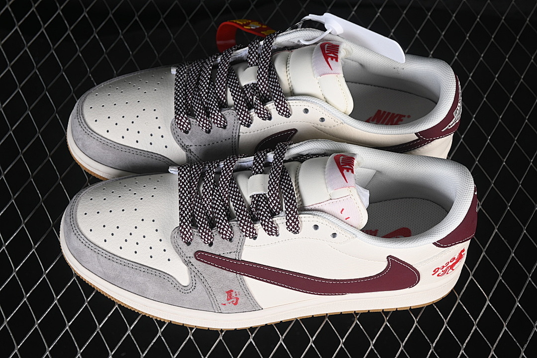 Jordan [MY9969-802]-[FRAGMENT DESIGN AIR JORDAN 1 LOW OG SP WHITE/GREY/RED]-[WOMAN:36-39]-[MAN:40-45] - Image 3