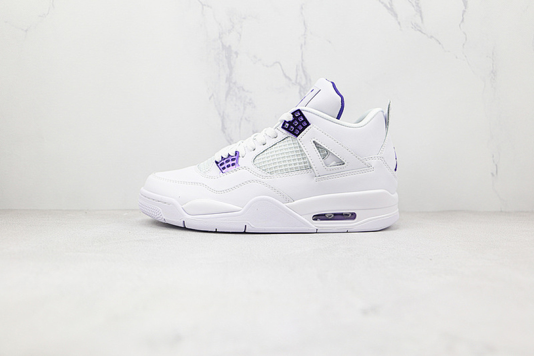 Jordan [CT8527-115]-[AIR JORDAN 4 RETRO WHITE/COURT PURPLE/METALLIC SILVER]-[UNISEX:36-46], photo 1