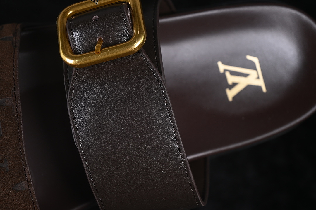 Louis Vuitton [VENICE COMFORT ROUND TOED ONE PIECE SLIPPERS COFFEE/CHOCOLATE]-[WOMAN:39]-[MAN:40-46] - Image 6