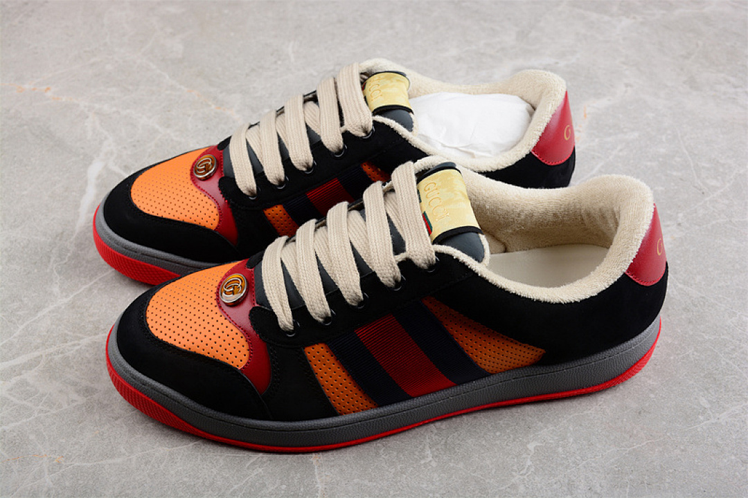 Gucci [GU*CCI ACE EMBROIDERED LOW-TOP BLACK/ORANGE/RED]-[MAN:40-45] - Image 10