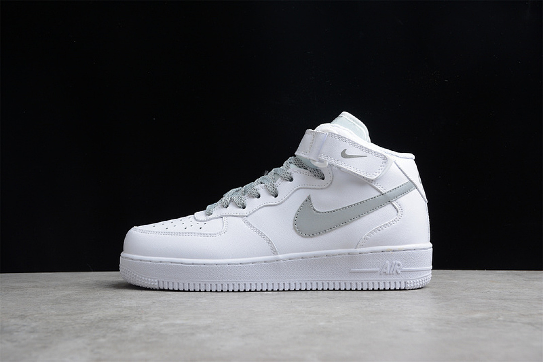 Nike [366731-606]-[AIR FORCE 1 MID 07 STATIC REFECTIVE SWOOSHES WHITE/WHITE/STATIC]-[UNISEX:36-45], photo 1