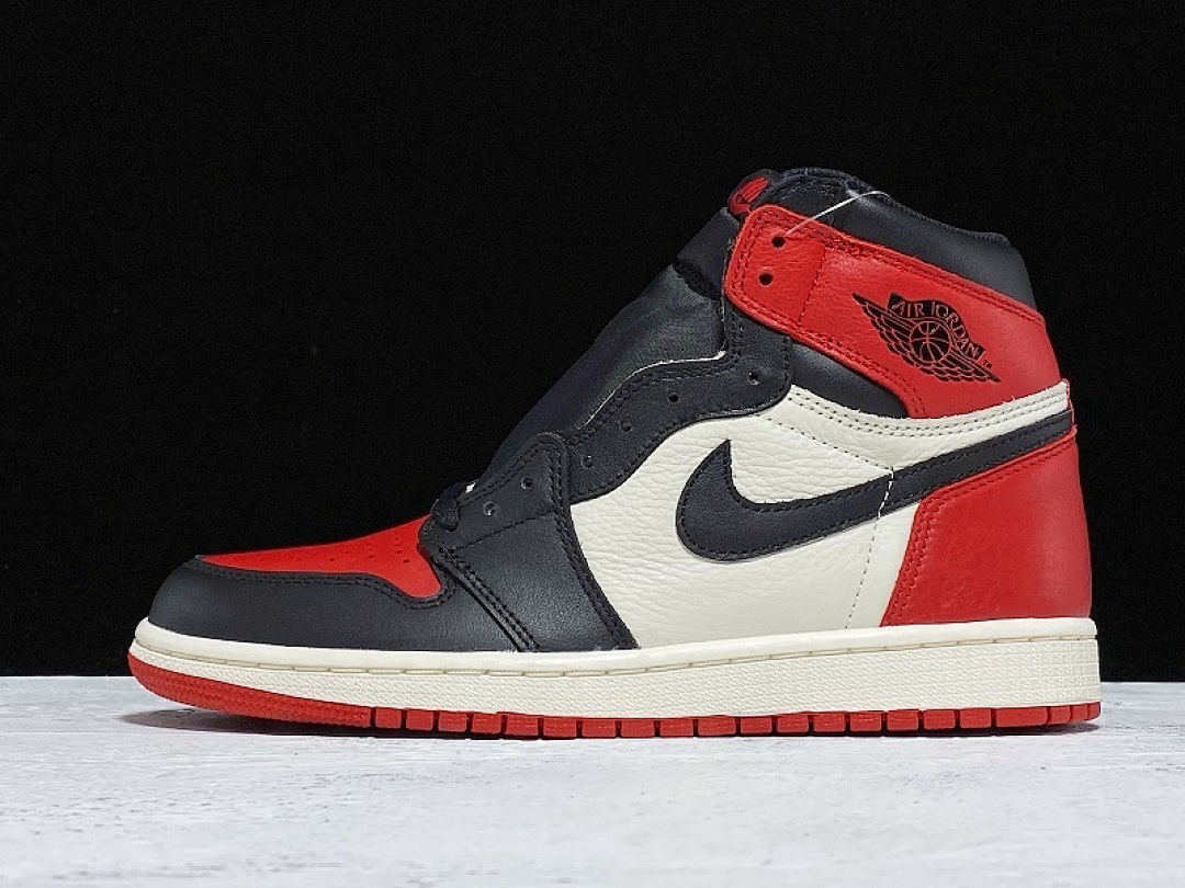 Jordan GET AIR Jordan 1 RETRO HIGH BRED TOE GYM RED/BLACK-SUMMIT WHITE · 555088-610, photo 1