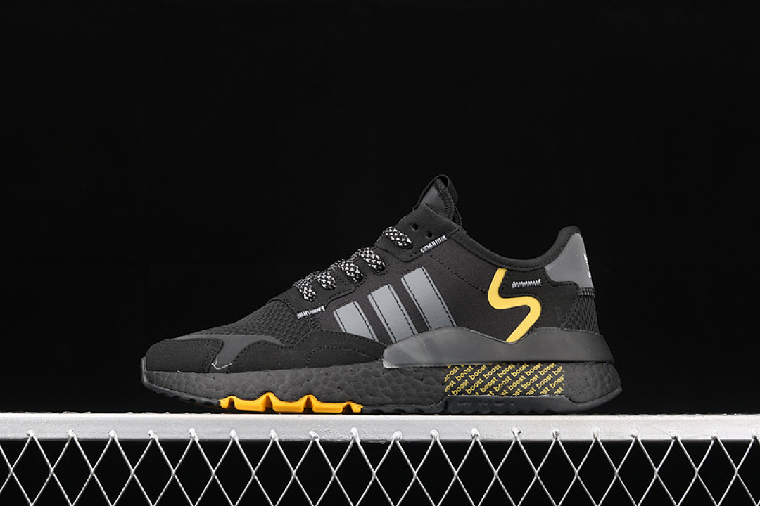 [FV6571]-[NITE JOGGER SHOES CORE BLACK/GREY FOUR-YELLOW]-[WOMAN:36-39]-[MAN:40-45], photo 1
