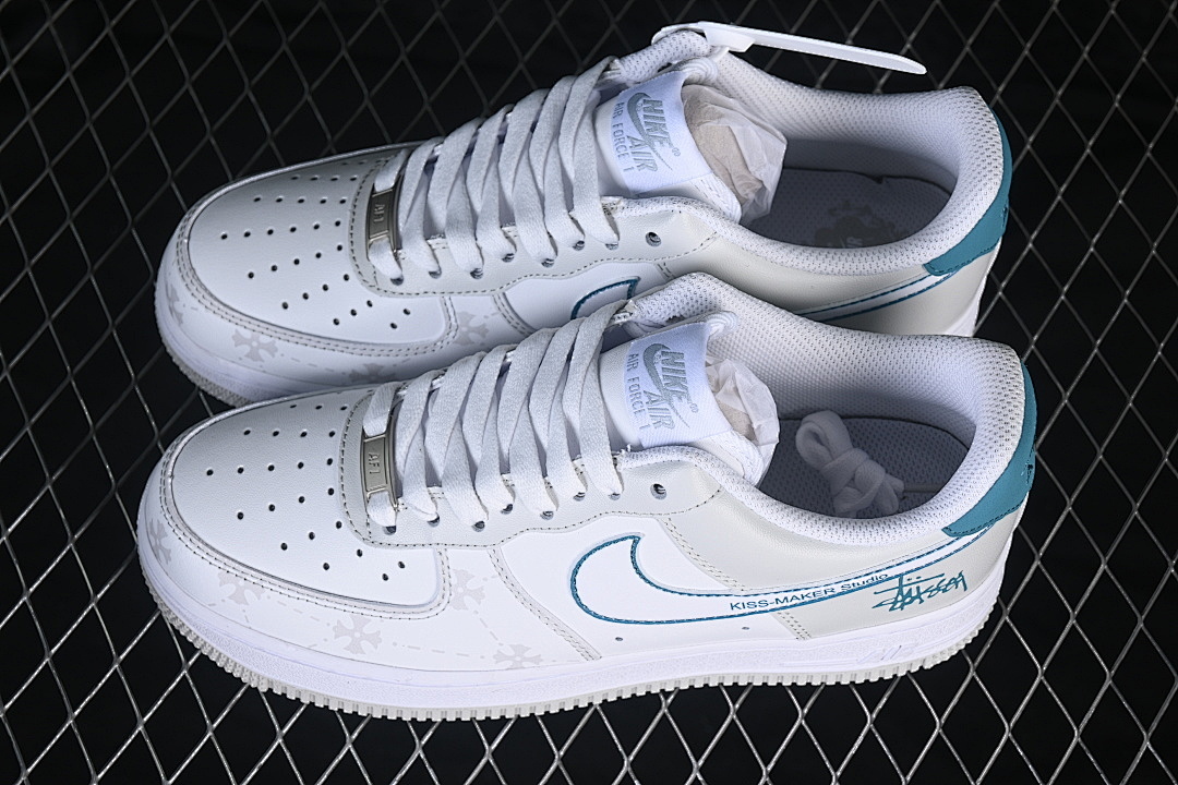 Nike [ZH0316-138]-[AIR FORCE 1 07 LOW CASUAL SNEAKERS BLUE/GREY/WHITE]-[WOMAN:36-39.5]-[MAN:40-45] - Image 10