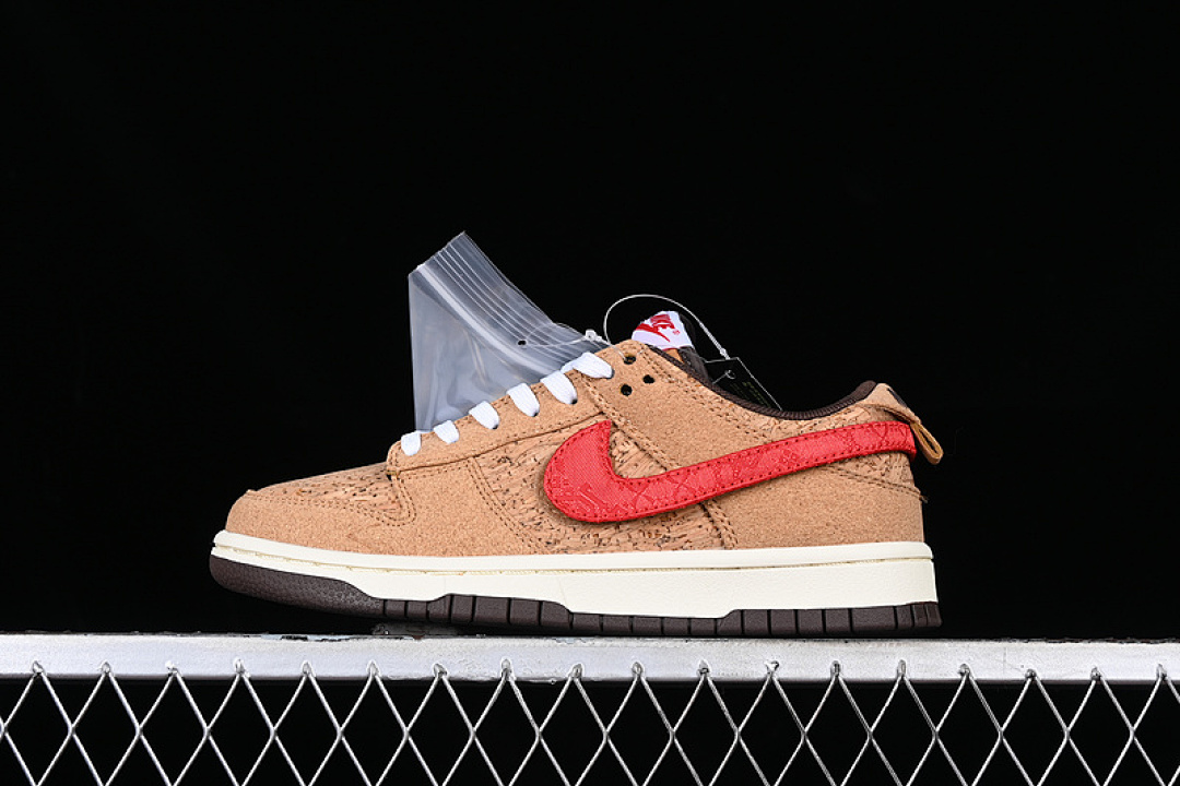 Nike CLOT X DUNK LOW SP CORK NATURAL/FLAX/COCONUT MILK/BAROQUE BROWN · FN0317-121, photo 1