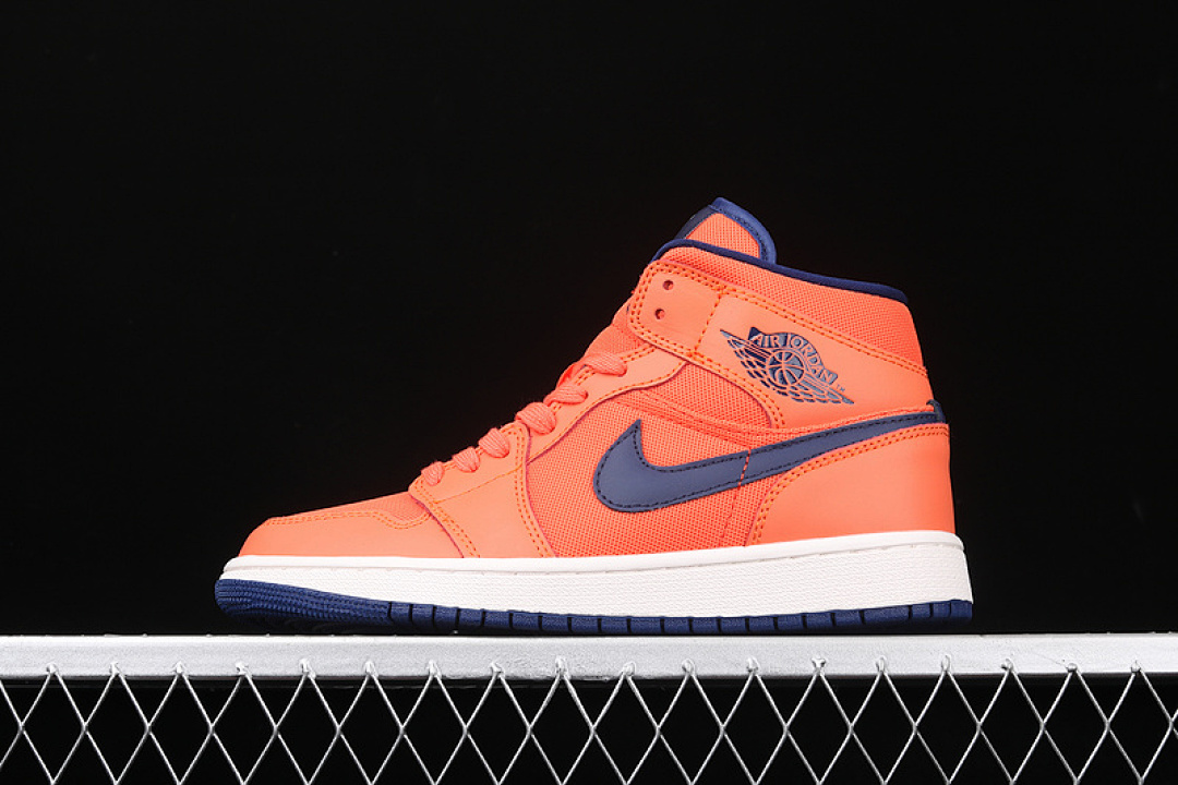 Jordan [CD7240-801]-[AIR JORDAN 1 MID SHOES ORANGE/NAVY BLUE]-[WOMAN:36-39]-[MAN:40-46], photo 1