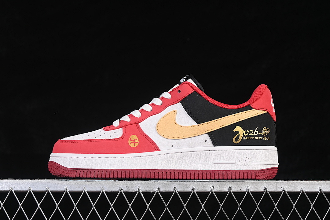 Nike Nike AIR FORCE 1 07 LOW CASUAL SHOES RED/WHITE/BLACK/ORANGE · JP2026-139, photo 1