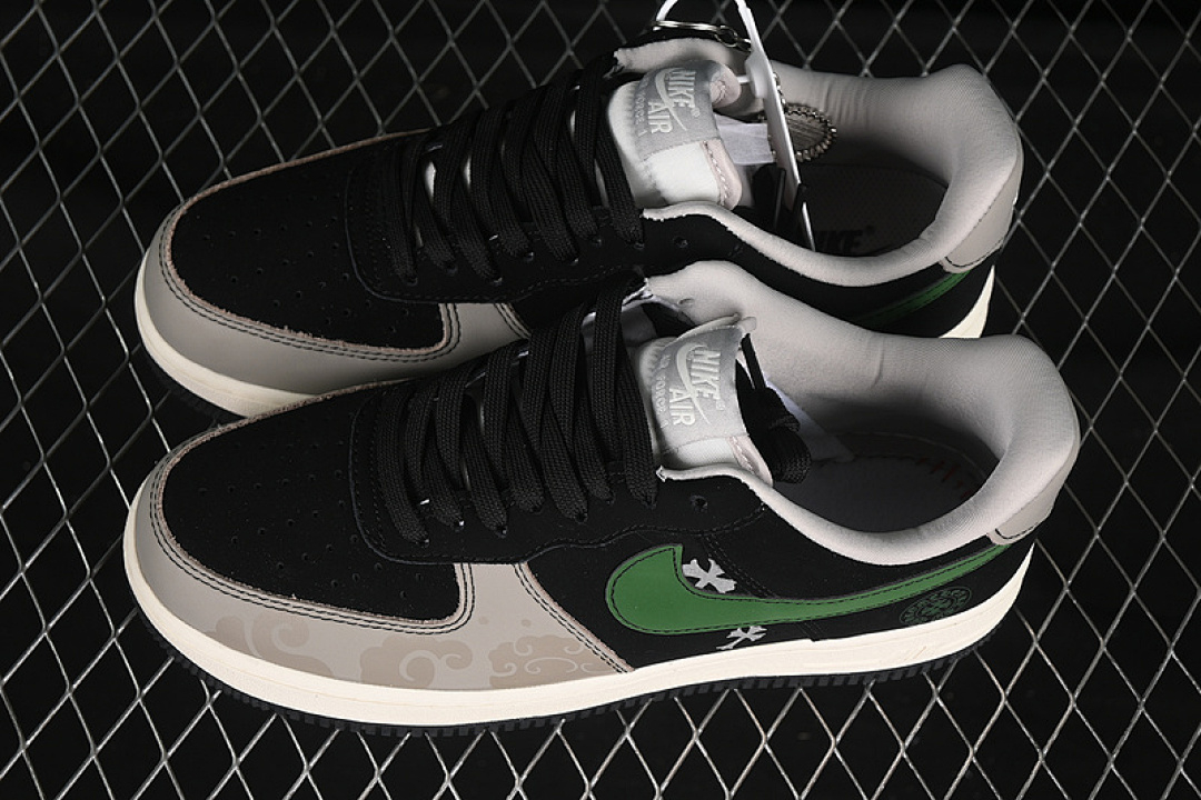Nike [KK1988-074]-[AIR FORCE 1 07 LOW WHITE/GREY/BLACK/GREEN]-[WOMAN:36-39]-[MAN:40-45] - Image 11