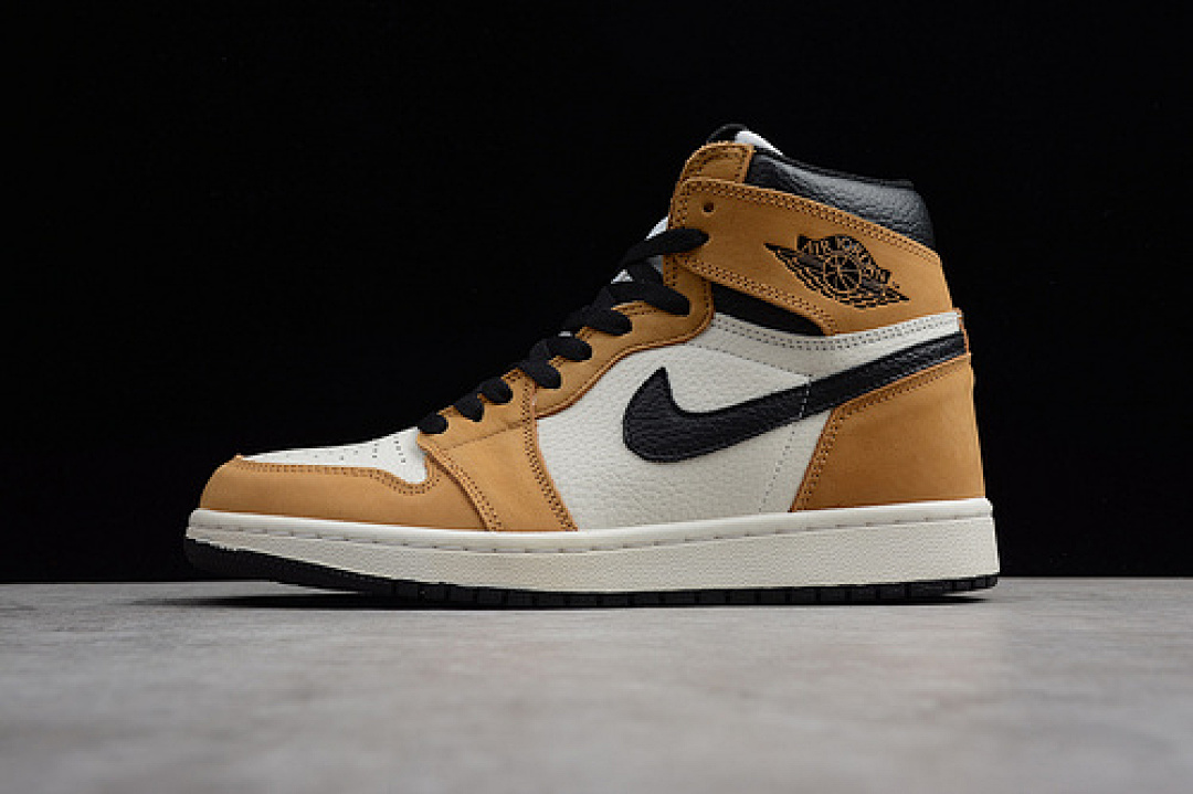Jordan [555088-700]-[AIR JORDAN 1 HIGH ROOKIE OF THE YEAR GOLDEN HARVEST/BLACK-SAIL]-[UNISEX:36-46]-[OG180], photo 1