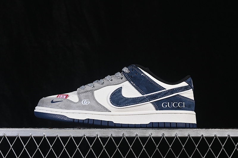 Nike SB DUNK LOW LOW-TOP CASUAL SNEAKERS WHITE/GREY/BLUE · XZ5899-107, photo 1