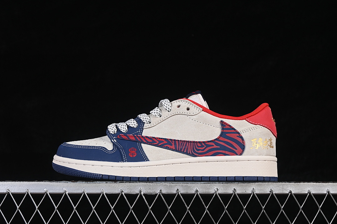 Jordan [JJ2508-102]-[AIR JORDAN 1 LOW RETRO SHOES WHITE/NAVY BLUE/RED]-[WOMAN:36-39]-[MAN:40-45], photo 1