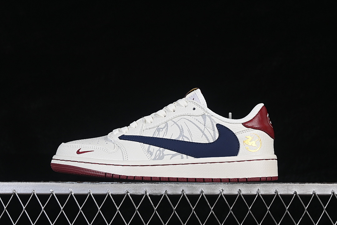 Jordan FRAGMENT AIR Jordan 1 LOW OG SP WHITE/BLUE/WINE RED · NH0601-064, photo 1