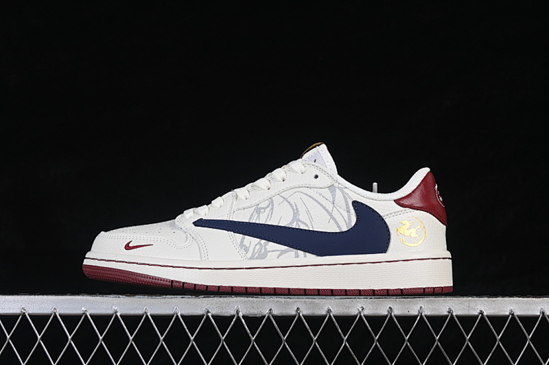 Jordan FRAGMENT AIR Jordan 1 LOW OG SP WHITE/BLUE/WINE RED · NH0601-064, photo 1