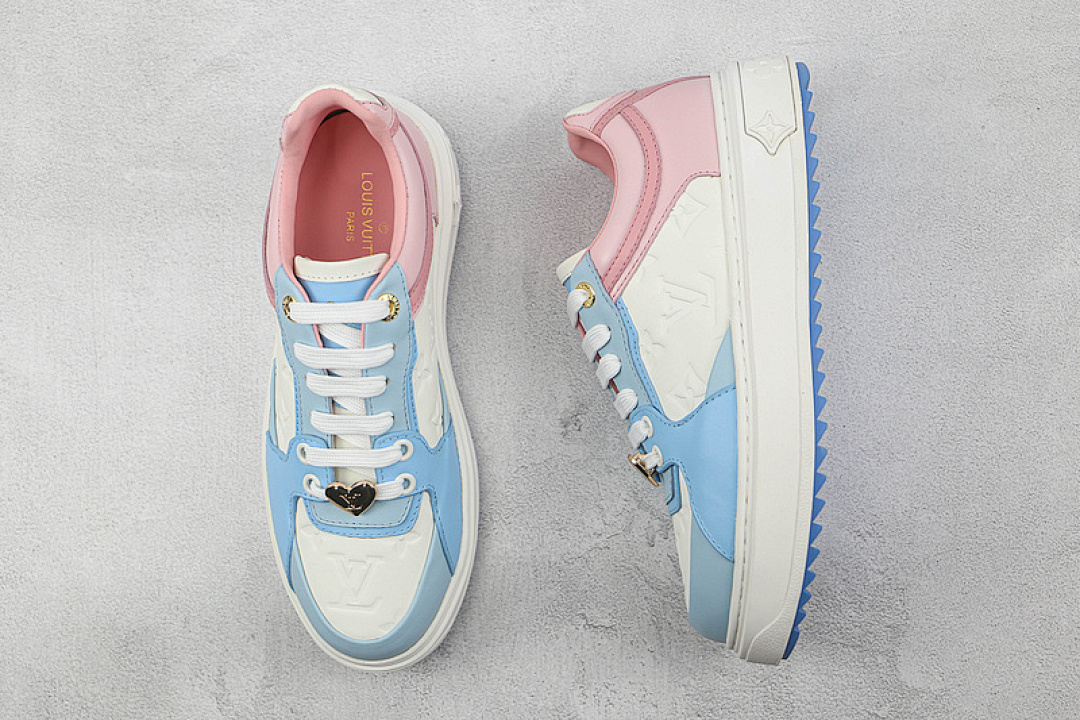 Louis Vuitton [L*V TRAINER SNEAKERS WHITE/BLUE/PINK]-[WOMAN:35-40] - Image 3