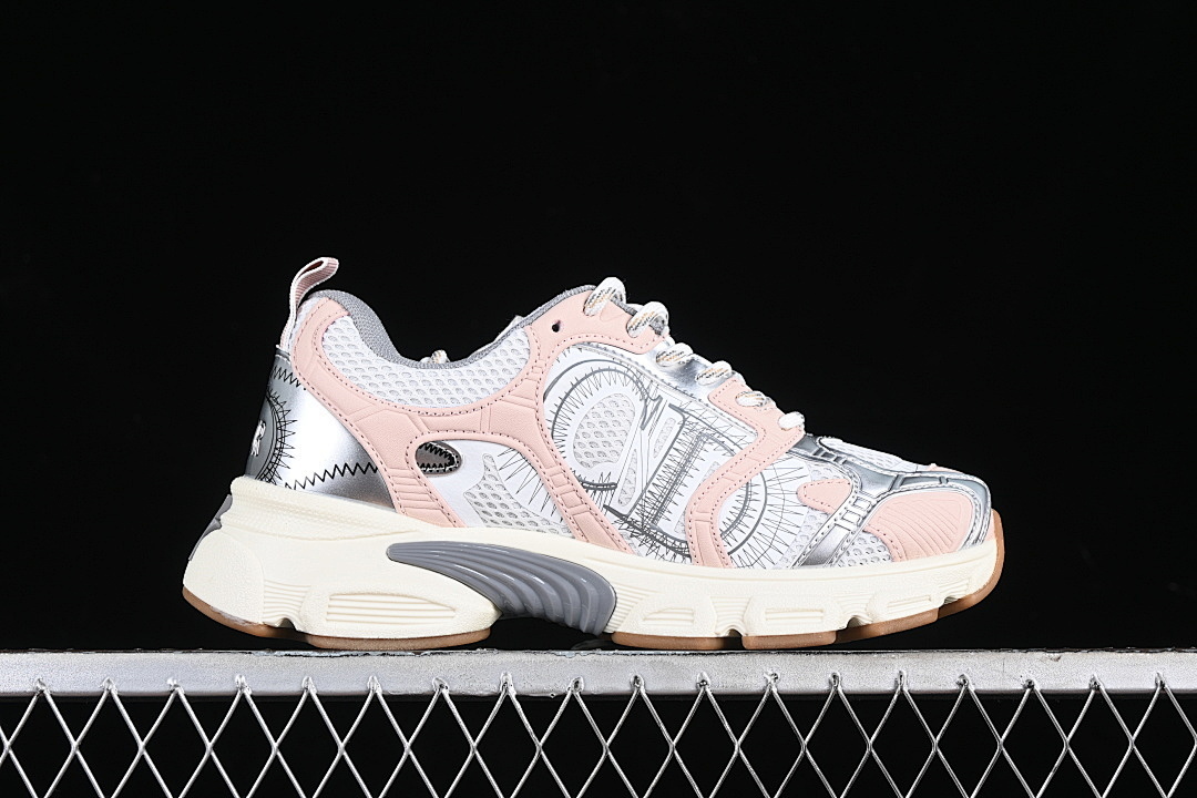 On Running [ROUND TOED LACE UP CASUAL SPORTS RUNNING SHOES WHITE/PINK/SILVER]-[WOMAN:36-39]-[MAN:40-45] - Image 11