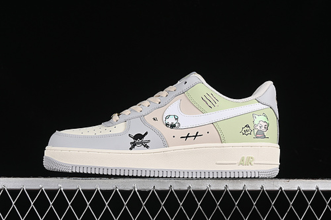 Nike [CJ0304-510]-[AIR FORCE 1 07 LOW THREE BLADE FLOW WHITE/GREY/GREEN/BEIGE]-[UNUISEX:36-45], photo 1