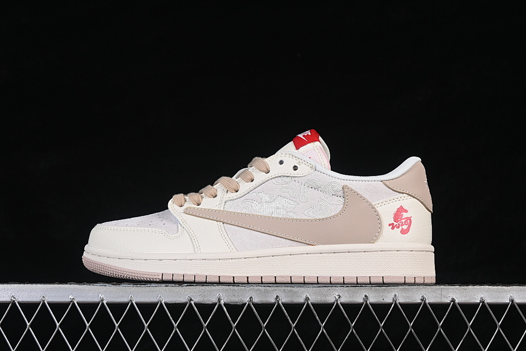 Jordan [DX5688-005]-[AIR JORDAN 1 LOW RETRO BASKETBALL SHOES WHITE/BEIGE]-[WOMAN:36-39]-[MAN:40-45], photo 1