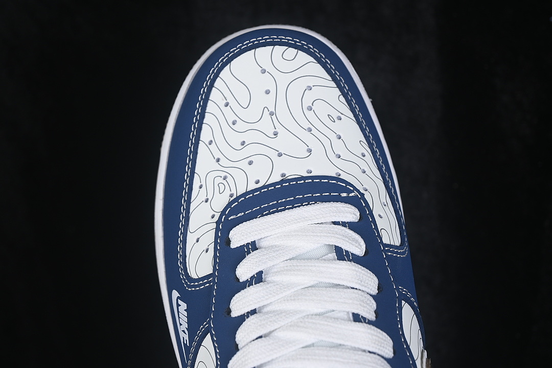 Nike [LD1999-030]-[AIR FORCE 1 07 LOW CASUAL SNEAKERS NAVY BLUE/BROWN]-[WOMAN:36-39]-[MAN:40-45] - Image 9