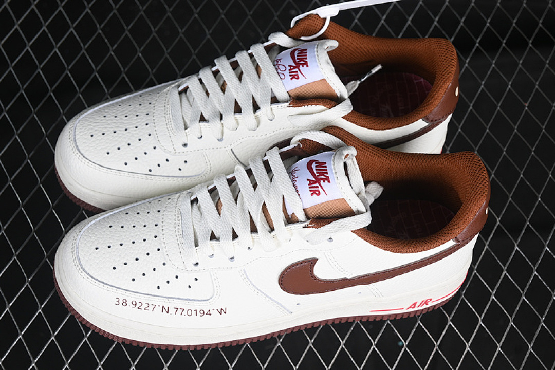Nike [HQ7027-100]-[HOWARD UNIVERSITY X AIR FORCE 1 07 LOW SAIL/BISON/DRAGON RED]-[UNISEX:36-45] - Image 13