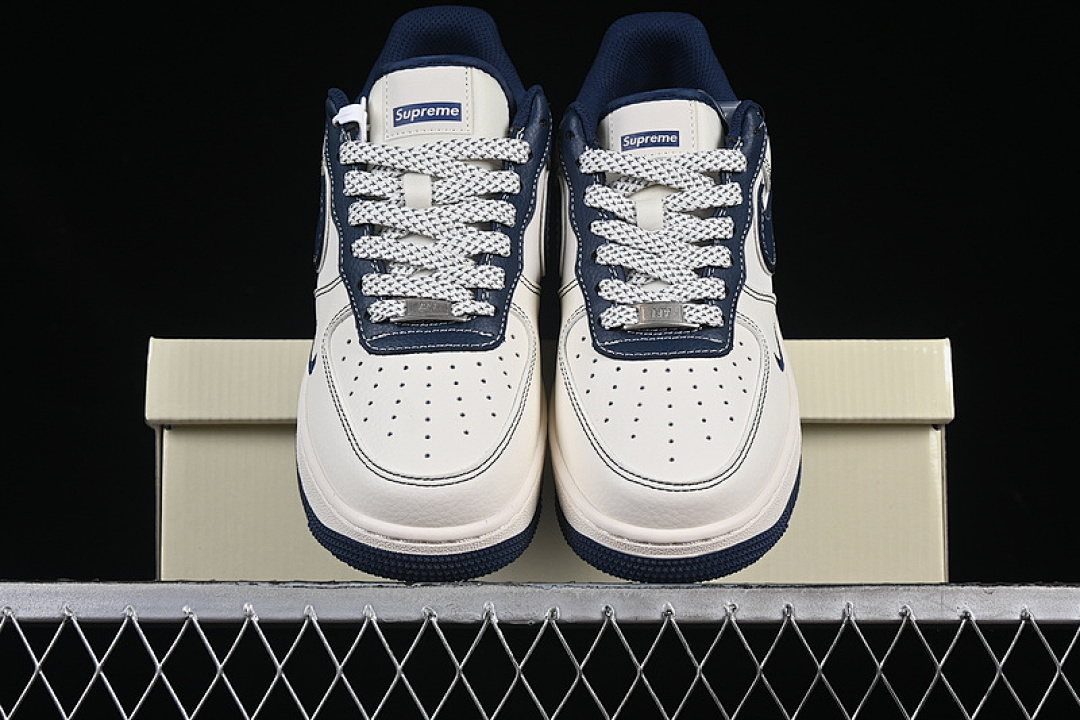 Nike [XS1958-524]-[AIR FORCE 1 07 LOW SUPREME WHITE/BLUE/GREY]-[WOMAN:36-39]-[MAN:40-45] - Image 13