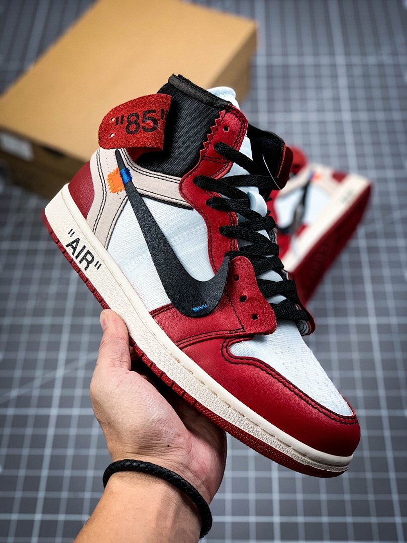 Jordan AIR Jordan 1 HIGH X OW CHICAGO WHITE/BLACK-VARSITY RED · AA3834-101, photo 1