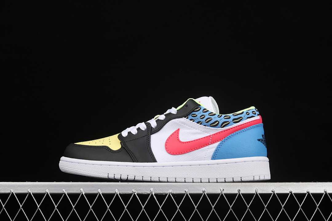 Jordan [DH5927-006]-[AIR JORDAN 1 LOW GS FUNKY PATTERNS BLACK/LIGHT FUSION RED/WHITE/COAST], photo 1