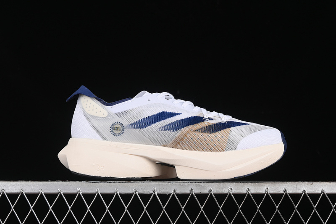 Adidas [IG6438]-[ADIZERO ADIOS PRO 3 CLOUD WHITE/DARK BLUE/GOLD METALLIC]-[WOMAN:36-39]-[MAN:40-45] - Image 16