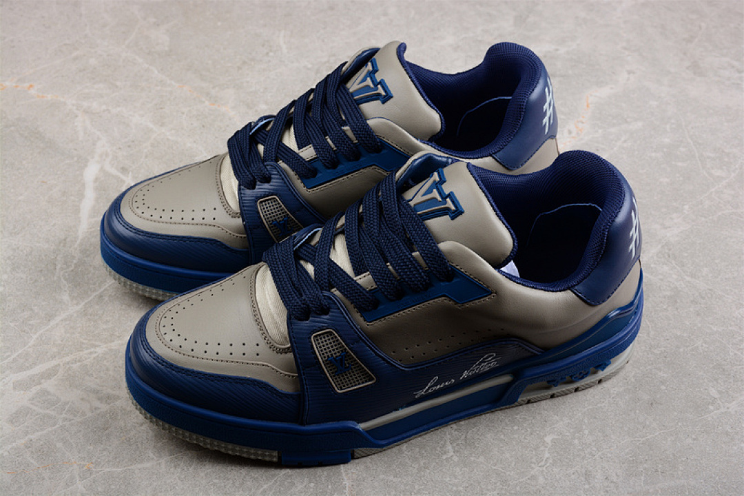 Louis Vuitton [L*V LOW TRAINER SNEAKER GREY/BLACK/NAVY BLUE]-[MAN:38-45] - Image 10
