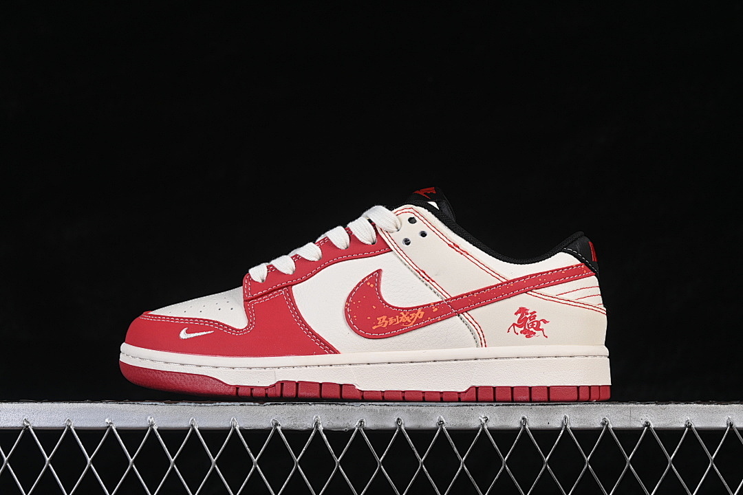 Unbranded [JJ2508-604]-[SB DUNK LOW LOW-TOP CASUAL SKATE SHOES BEIGE/RED/BLACK]-[WOMAN:36-39]-[MAN:40-45], photo 1