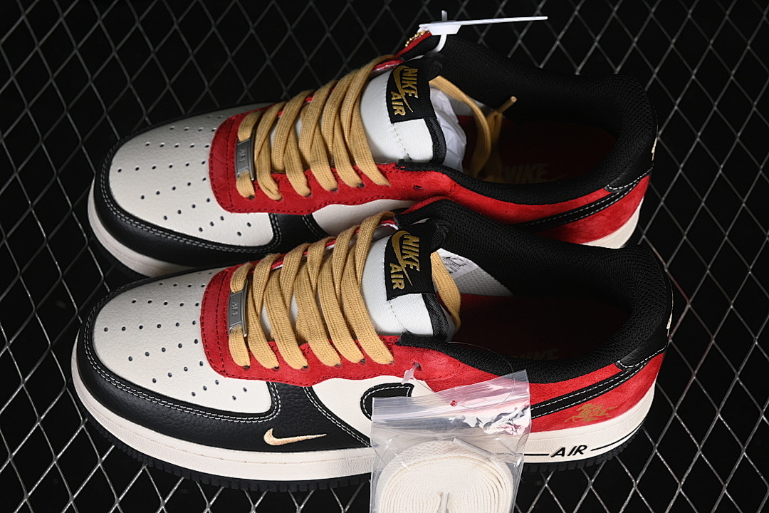 Nike [XD0028-004]-[AIR FORCE 1 07 LOW CASUAL SNEAKERS WHITE/RED/BLACK]-[WOMAN:36-39]-[MAN:40-45] - Image 11