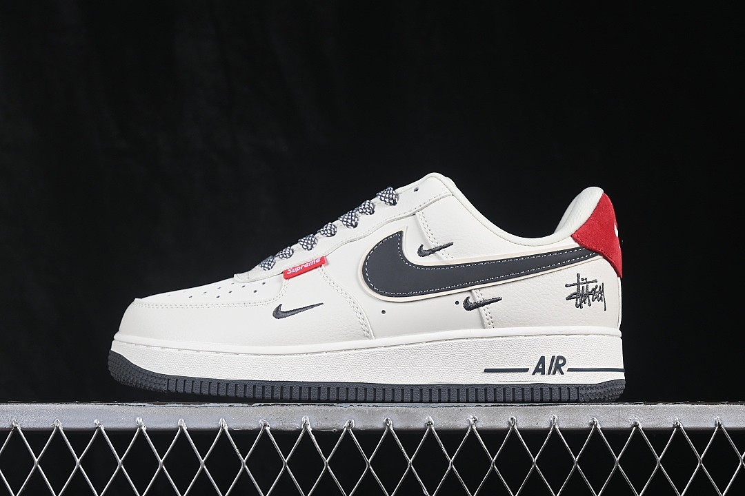 Nike [DW8806-019]-[AIR FORCE 1 07 LOW CASUAL SNEAKERS WHITE/GREY/RED]-[WOMAN:36-39]-[MAN:40-45] - Image 2