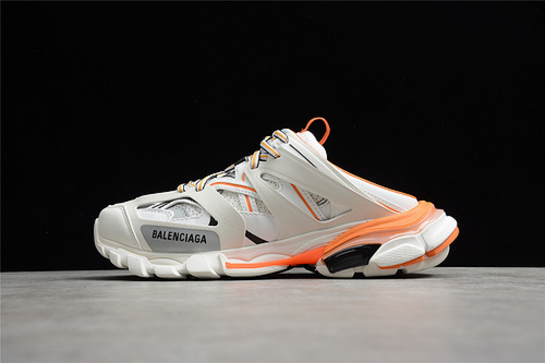 Unbranded [653813-W3CP5-9059]-[BA*LEN*CIAGA TRACK MULE WHITE/LIGHT GREY/ORANGE]-[WOMAN:35-39]-[MAN:40-46], photo 1