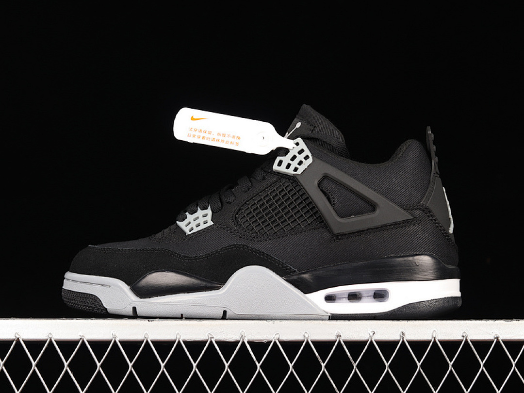 Jordan AIR Jordan 4 RETRO BLACK CANVAS BLACK/LIGHT STEEL GREY/FIRE RED · DH7138-006, photo 1